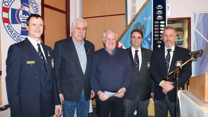 Landesleiterstellvertreter Stefan Mantl, Vizebürgermeister Kurt Steiner, Peppi Mattersberger, Meinhard Pargger, Franz Striemitzer (v. links)