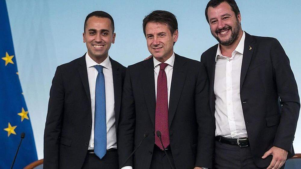 Luigi Di Maio, Giuseppe Conte und Matteo Salvini setzen auf neue Schulden