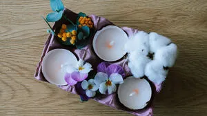 Kerzen aus Eierschalen