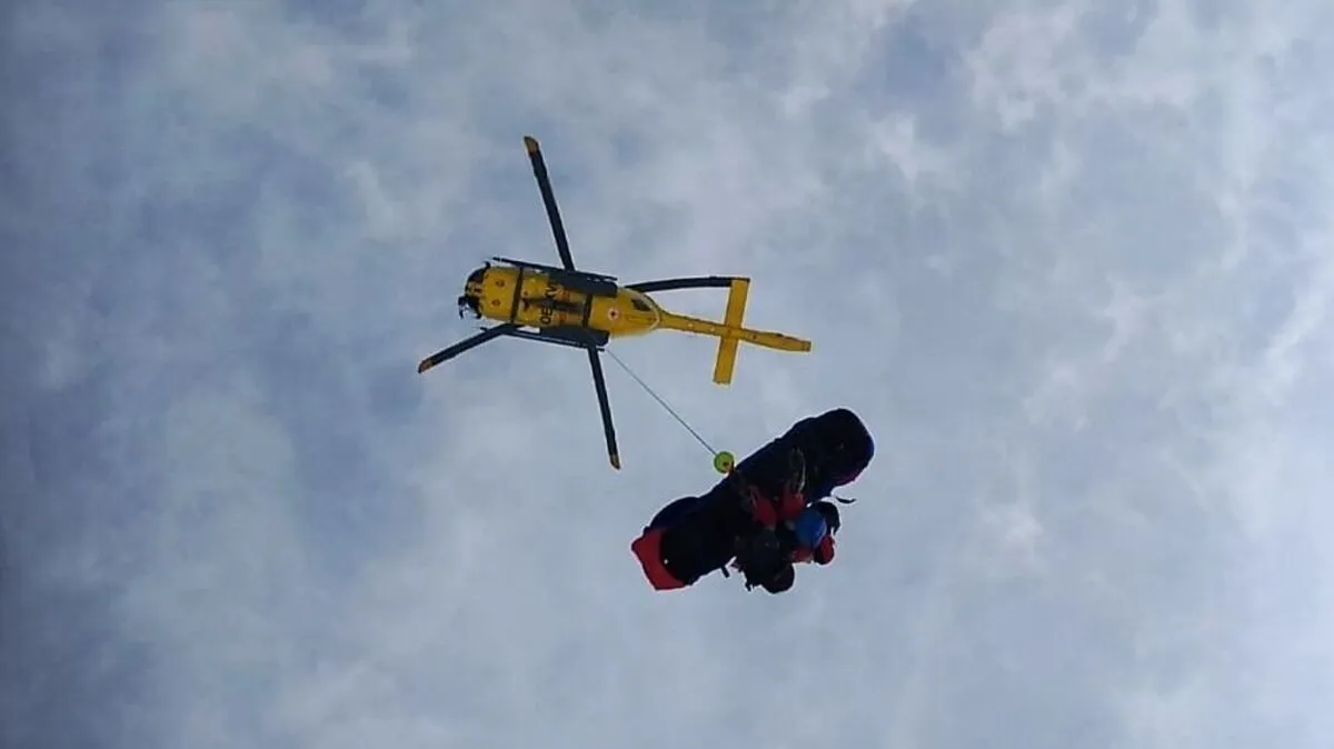 Per Hubschrauber geborgen