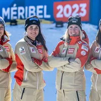 Österreichs Kombination-Starterinnen: Ramona Siebenhofer, Franziska Gritsch, Cornelia Hütter und Ricarda Haaser (v. l.).