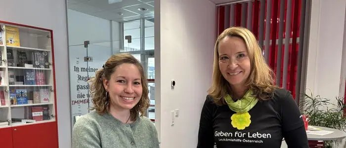 Lisa Moitzi aus St. Georgen ob Judenburg mit Julia Neugebauer vom Verein „Geben für Leben“