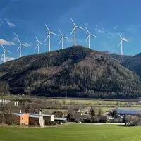 Die Sicht auf den potentiellen Windpark von Kammern aus (Montage)
