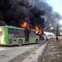 Busse wurden in Brand gesetzt 