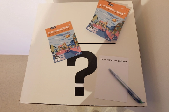 Wie sieht Ihre Zukunftsvision aus? Besucherinnen und Besucher sind eingeladen, Ideen zu formulieren.