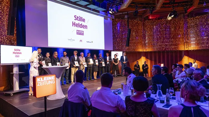 Großer Auftritt für die "Stillen Helden" aus Osttirol, Oberkärnten, Villach und Klagenfurt am Dienstagabend im Casineum Velden.