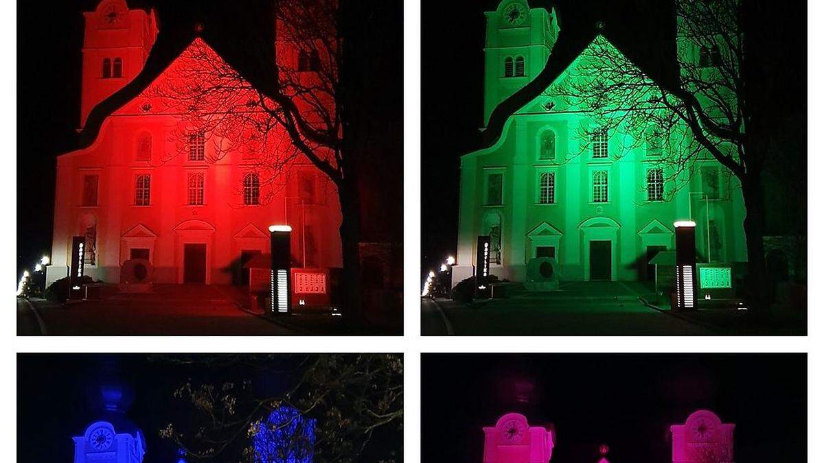 Am Karsamstag um 21 Uhr erstrahlt die Basilika Maria Loreto in den Regenbogen-Farben