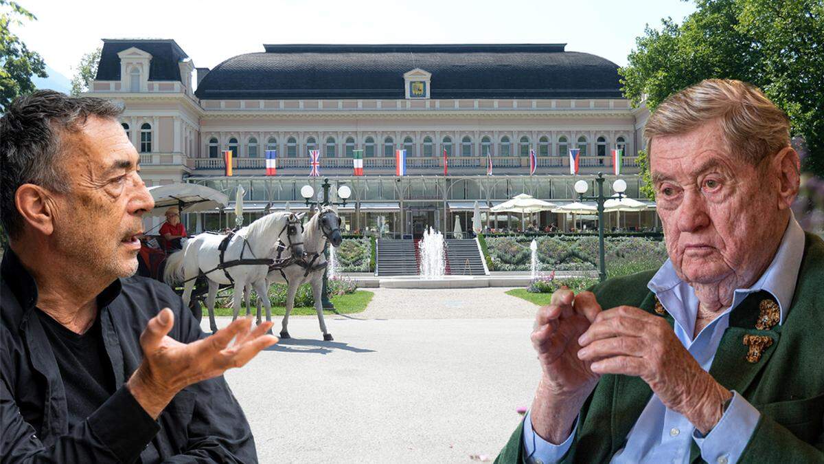 Werden wohl keine Freunde mehr: Hubert von Goisern und Hannes Androsch vor der Kulisse von Bad Ischl