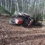 Dieser Traktor kippte aus noch ungeklärter Ursache um. 