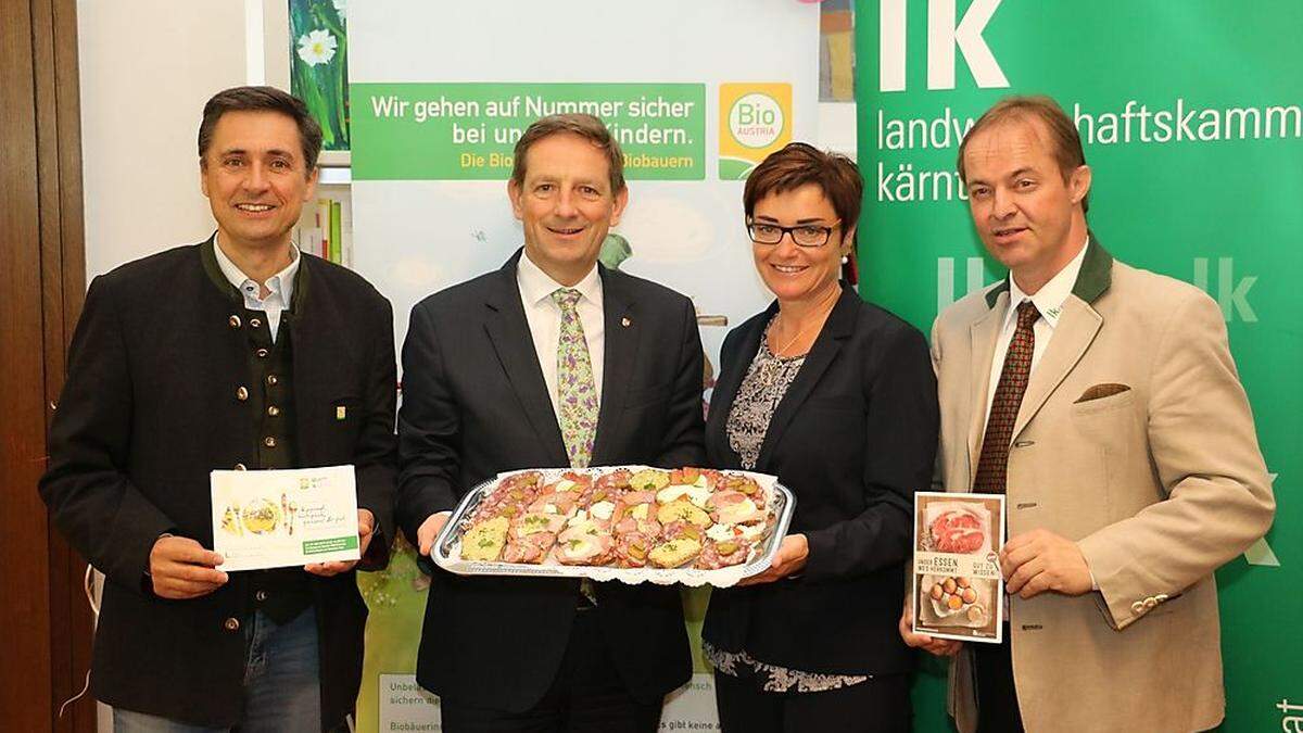 Johann Kreschischnig, Christian Benger, Beate Prettner und Johann Mössler (von links)