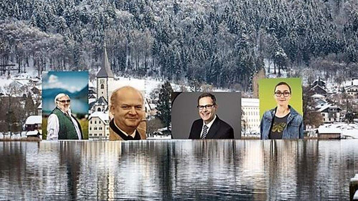 Diese Kandidaten stehen in Ossiach zur Wahl. Von links: Robert Puschl, Lorenz Pirker, Gernot Prinz und Marie Lenoble