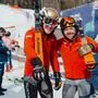 Johannes Aigner und Guide Nico Haberl (rechts) jubelten über die zweite Goldmedaille in Cortina
