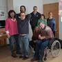 Diakoniewerk-Ennstal-Leiterin Andrea Stieg, Trainer Thomas Gruber, Kurt Pfleger (Vizepräsident Special Olympics Österreich), Leonie und Christine Höflehner (hinten) sowie Raphael, Elfriede Weinzierl (Geschäftsführerin Special Olympics Steiermark) und Werner