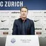 ABD0137_20220608 - ZUERICH - SCHWEIZ: Der neue FCZ-Cheftrainer Franco Foda spricht an einer Medienkonferenz am Mittwoch 8. Juni 2022 im Medienraum im Letzigrund Stadion in Zuerich. (KEYSTONE/Michael Buholzer). - FOTO: APA/KEYSTONE/MICHAEL BUHOLZER