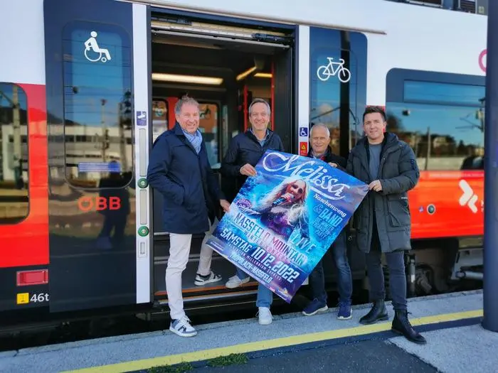 Reinhard Wallner (ÖBB Regionalmanager Kärnten), Markus Brandstätter (NLW Tourismus Marketing GmbH), Christian Themessl Huber (Mobilbüro Hermagor) und Thomas Semmler (Semtainment)