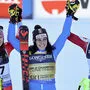 Jubel bei Federica Brignone (Mitte), Wendy Holdener (links) und Ricarda Haaser