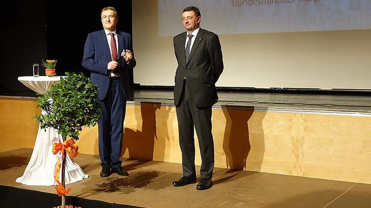 Karl Rudischer (l.) empfing Jörg Leichtfried in Mürzzuschlag