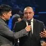 Former Brazil star Roberto Carlos is interviewed during the draw for the 2026 soccer World Cup at the Kennedy Center in Washington, Friday, Dec. 5, 2025. (Mandel Ngan/Pool Photo via AP)