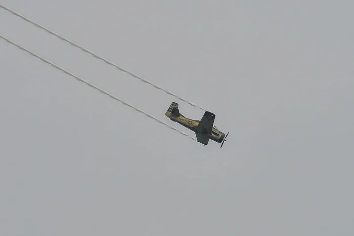 Flying-Bulls-Chefpilot Raimund Riedmann flog mit der T-28 "Trojan" ein kurzes Display