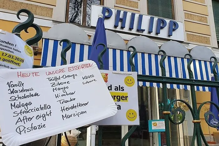 Auch Konditoreien versorgen Graz mit Süßigkeiten: Etwa der Philipp in St. Leonhard, der auch Eis, Mehl, Butter und Eier verkauft.