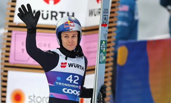 TRONDHEIM,NORWAY,08.MAR.25 - NORDIC SKIING, SKI JUMPING - FIS Nordic World Ski Championships, large hill, men. Image shows Andreas Wellinger (GER). Photo: GEPA pictures/ Thomas Bachun