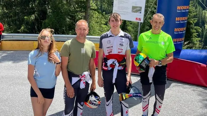 Lena, Markus, Gabriel und Manfred Trieb in Tirol