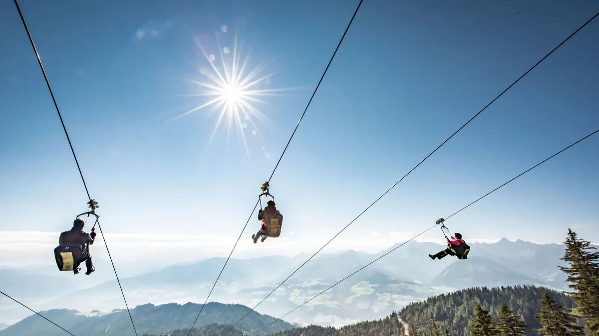 Fliegen wie ein Adler. Mit der Zipline wird das möglichHuber