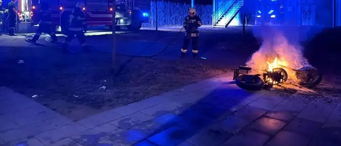 Das brennende Moped konnte rasch gelöscht werden