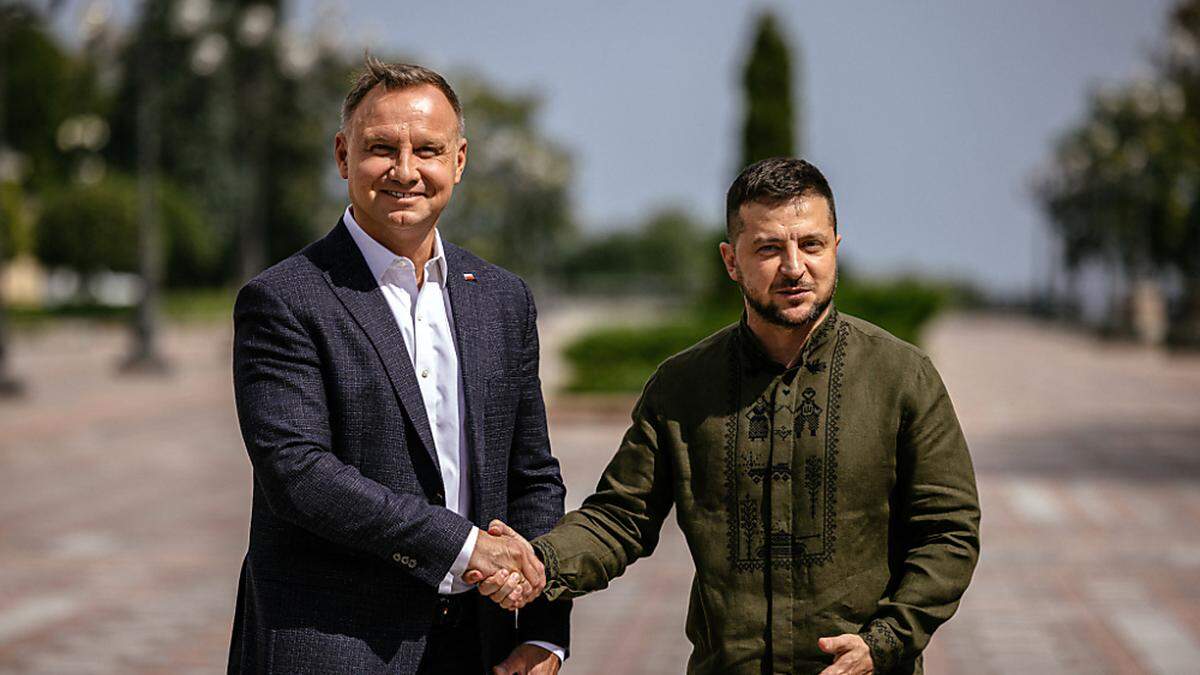 Polens Präsident Andrzej Duda mit dem ukrainischen Präsidenten Wolodymyr Selenskyj 