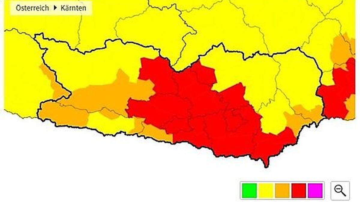 Unwetterwarnungen für Kärnten