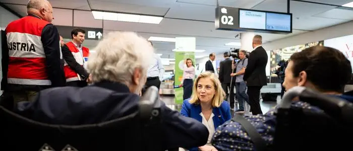 Außenministerin Beate Meinl-Reisinger begrüßte am Montag die Österreicherinnen und Österreicher, sowie die Angehörigen von Partnerstaaten in Wien