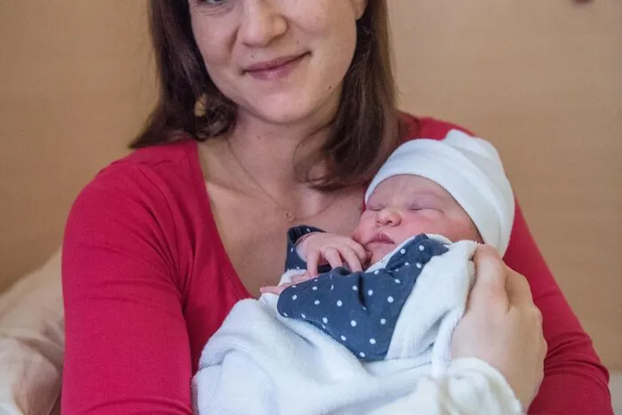 Mama Christine Glaser mit dem Neujahrsbaby