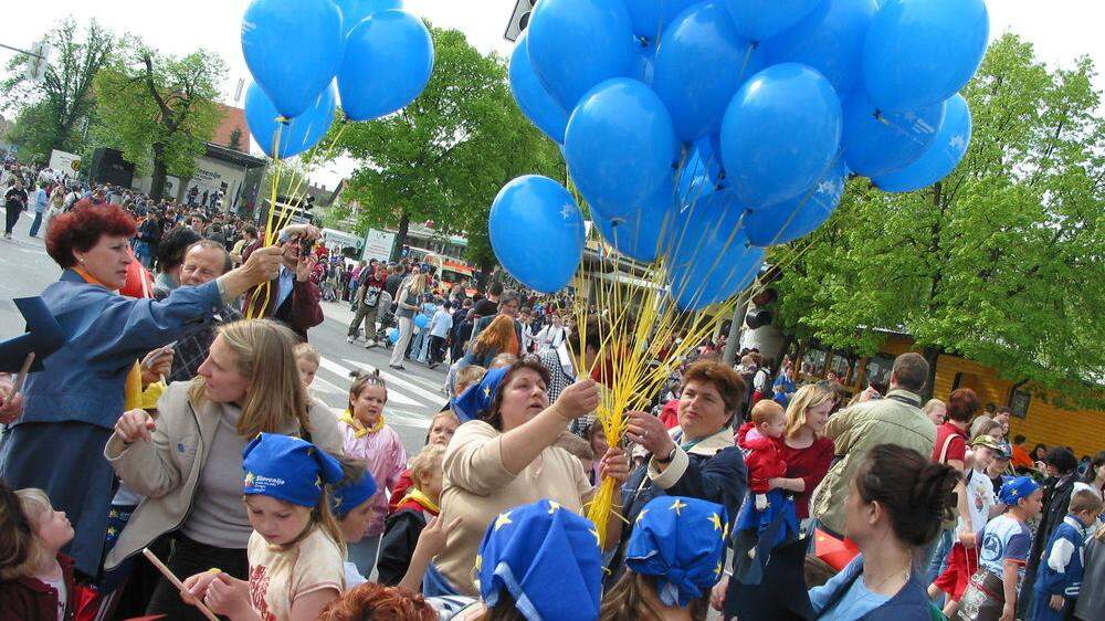 Sloweniens EU-Beitritt 2004 wurde auch in Radkersburg gefeiert