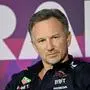 Red Bull Racing's team principal Christian Horner attends a press conference during the second day of the Formula One pre-season testing at the Bahrain International Circuit in Sakhir on February 22, 2024. (Photo by Andrej ISAKOVIC / AFP)
