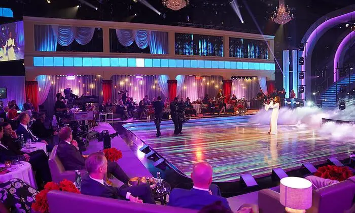 Schlagerstar Andrea Berg bei ihrem Auftritt bei der Gala 