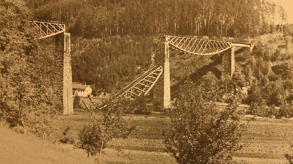 Die Zeil-Brücke bei Rohrbach an der Lafnitz wurde in den letzten Kriegstagen gesprengt