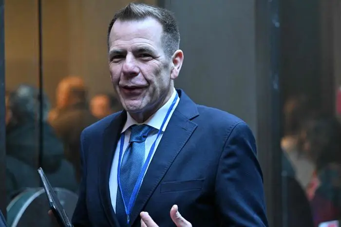 Member of the Austrian Freedom Party (FPOe) Harald Vilimsky arrives at a convention of the leaders of Identity and Democracy group (ID) at the European Parliament, on December 3, 2023 in Florence. The convention organized by Italian deputy Prime Minister Matteo Salvini launches the Northern League campaign for the European elections. ID group has MEPs from eight countries, with the majority coming from Italy’s Lega party, the Rassemblement National in France and Germany’s AfD. (Photo by Andreas SOLARO / AFP)