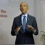 In this image from video, former President Barack Obama speaks during the third night of the Democratic National Convention on Wednesday, Aug. 19, 2020. (Democratic National Convention via AP)