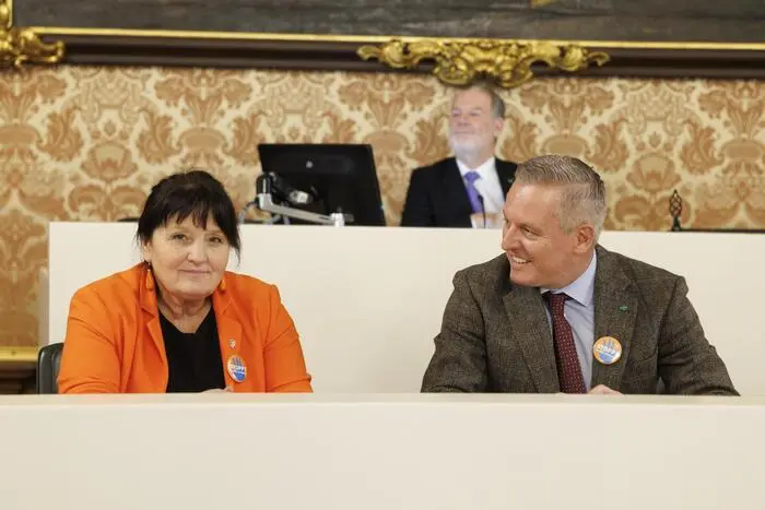 LH Mario Kunasek (FPÖ) und LH-Stv. Manuela Khom (ÖVP) 