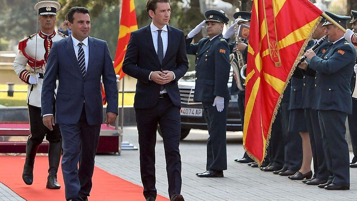 Sebastian Kurz beim mazedonischen Premierminsiter Zoran Zaev in Skopje 