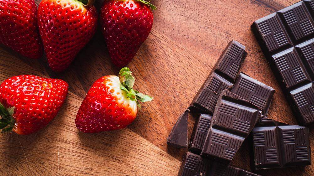 Ein unschlagbares Team: Schokolade und Erdbeeren