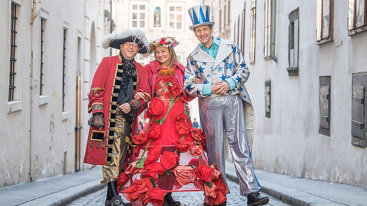 Das Moderatorentrio Erich Fuchs, Sigrid Maurer und Oliver Zeisberger