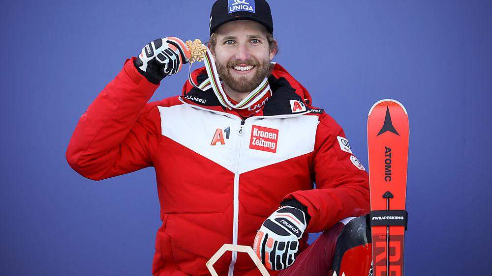 Marco Schwarz holt bei der Alpinen Kombination Gold für Österreich