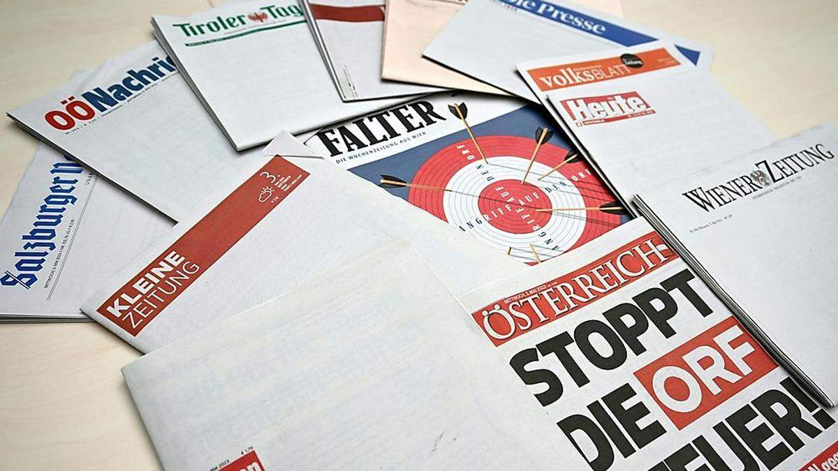 Österreichs Tageszeitungen sind heute mit leeren Titelblättern erschienen