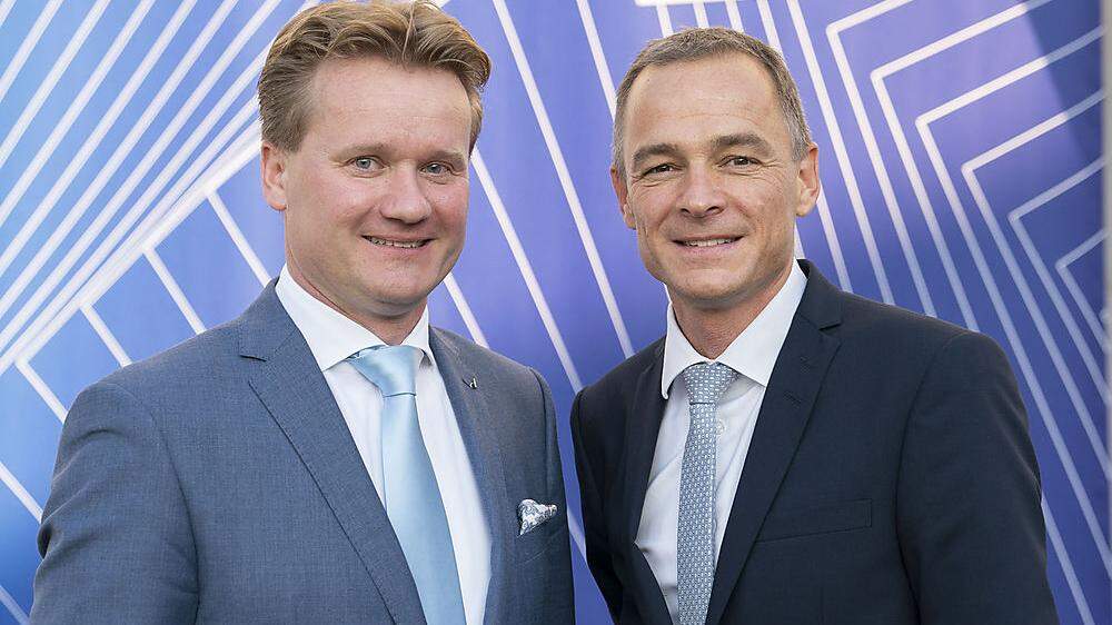 Der steirische IV-Präsident Georg Knill und IV-Geschäftsführer Gernot Pagger