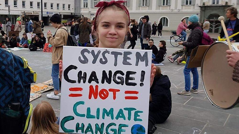 BORG-Schülerin Katharina Kreiner protestierte für den Klimaschutz