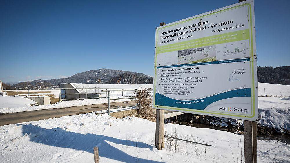 Das Rückhaltebecken Zollfeld ist mit 17,5 Millionen Euro eines der größten Vorhaben in Kärnten