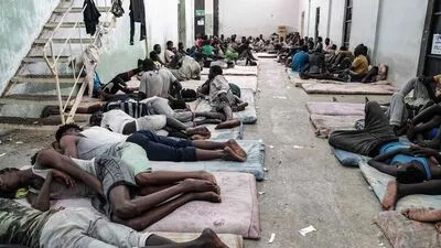 Ein Internierungslager in Zawiyah