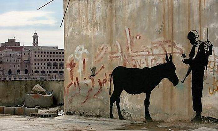 Berühmter Esel: Banksy verewigte ein Grautier in Bethlehem