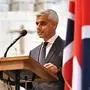 Mayor of London Sadiq Khan addresses a Service of Commemoration on the first anniversary of the London Bridge terror attack, at Southwark Cathedral, London on June 3, 2018. .Britain held a national minute of silence on June 3, 2018, one year on from the London Bridge terror attack that killed eight people and injured dozens more. / AFP PHOTO / POOL / Dominic Lipinski